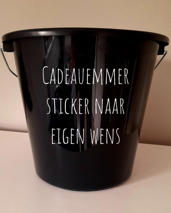 Cadeau-emmer sticker naar eigen wens - 5 liter