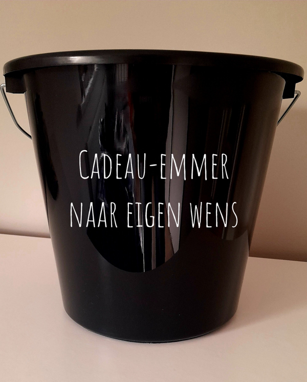 Cadeau-emmer sticker - naar eigen wens