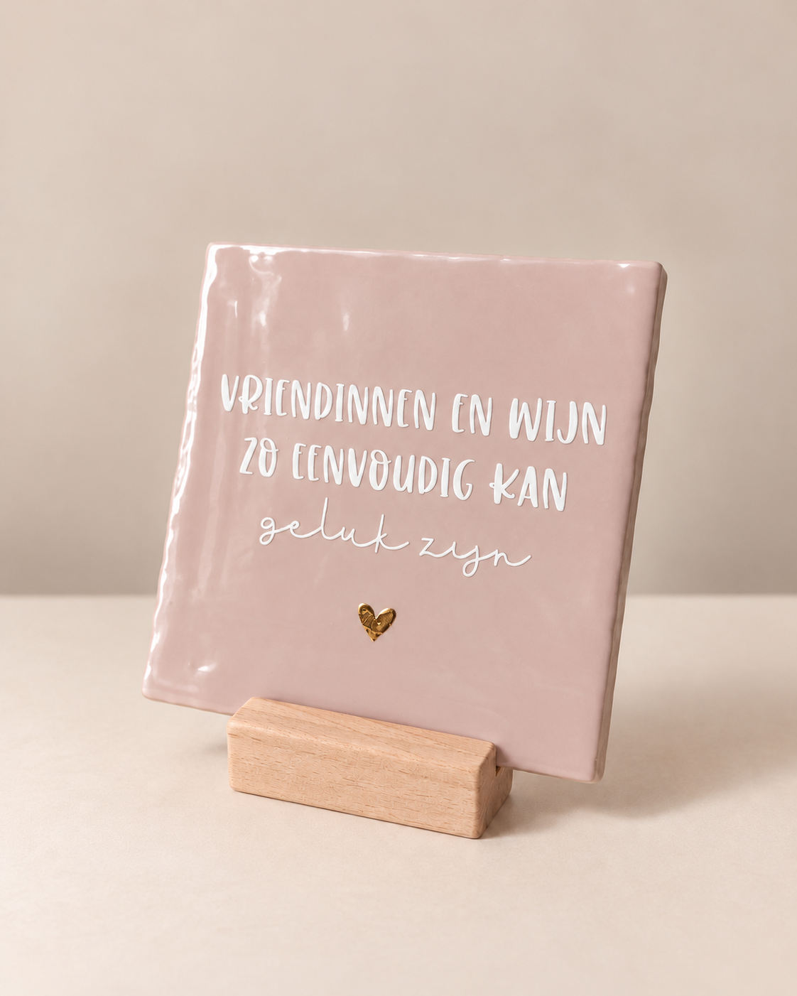 Vriendinnen en wijn, zo eenvoudig kan geluk zijn - 13x13 cm