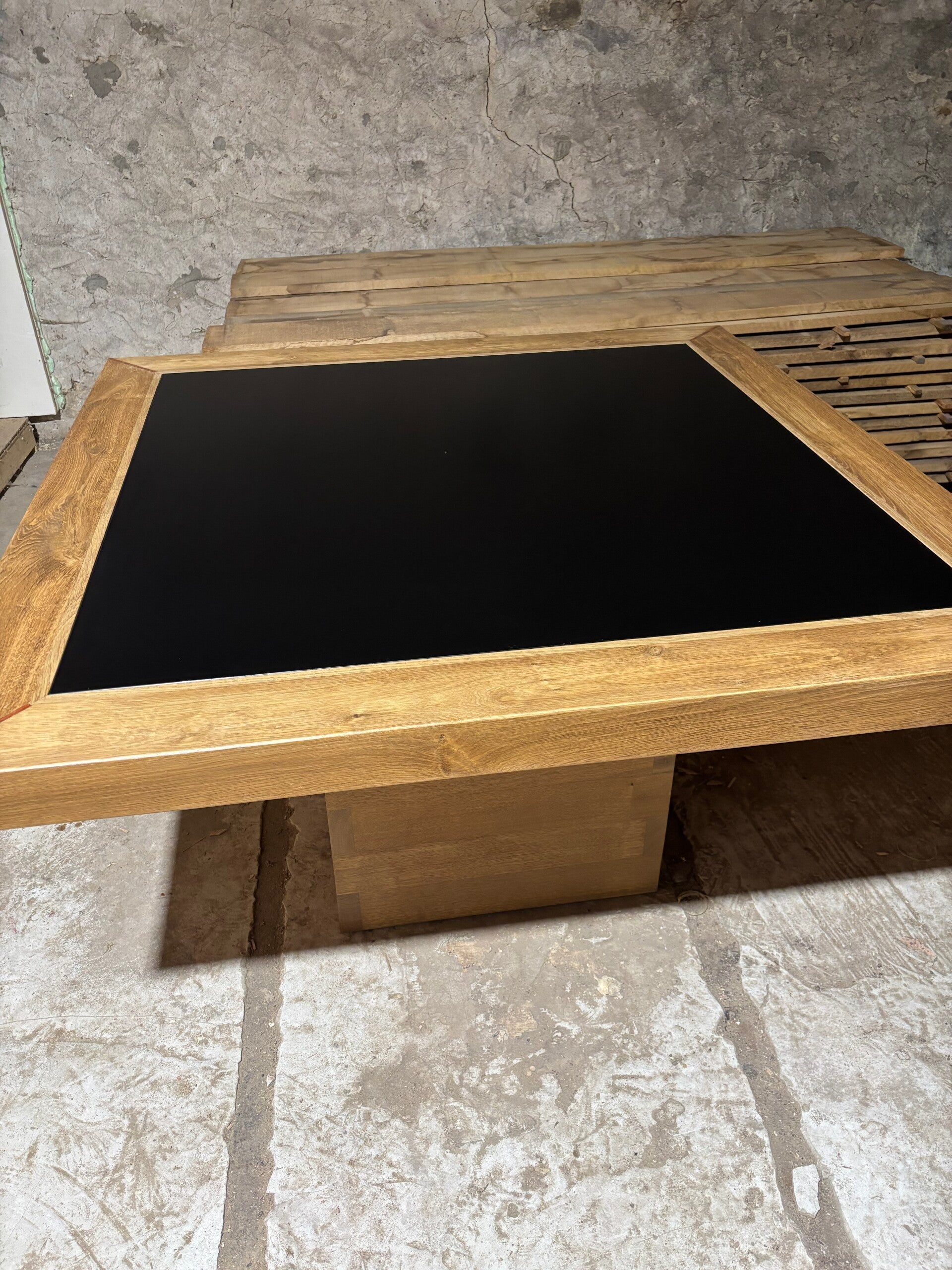 Table chêne et verre