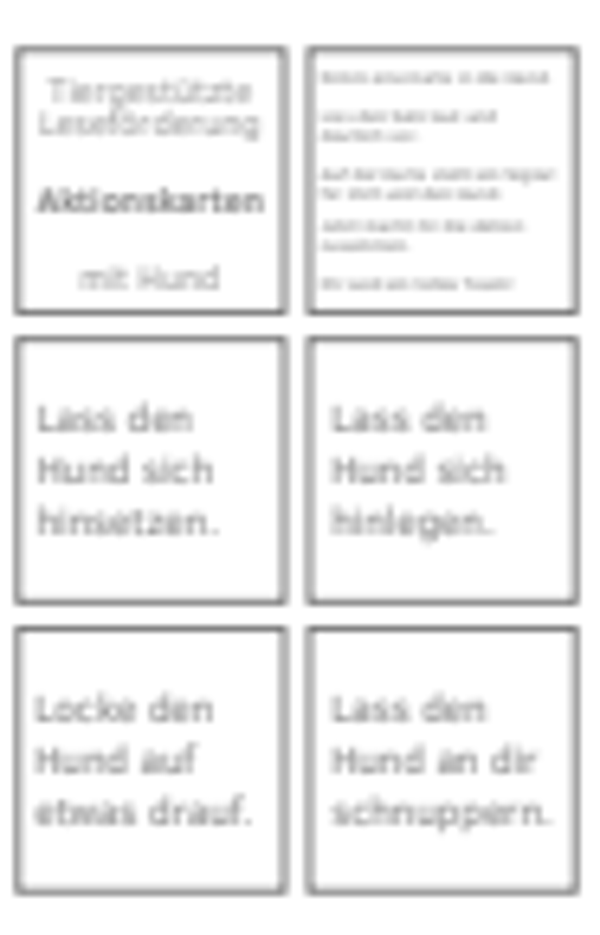 Aktionskarten mit Tieren
