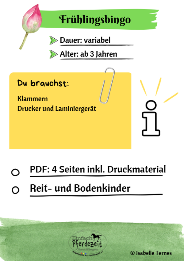 Minispiel - Frühlingsbingo