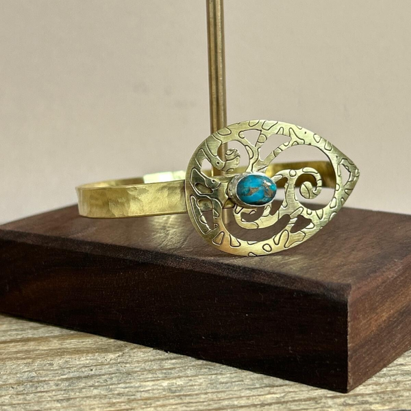 Brass & Turquoise Torq