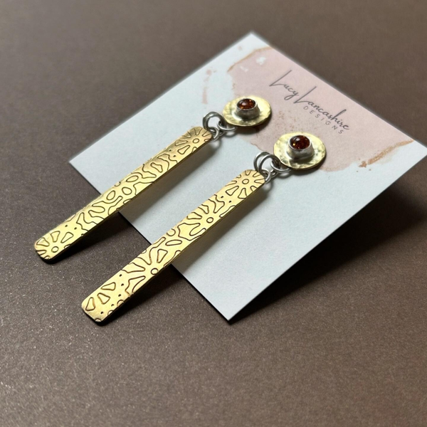 Amber Embossed Earrings.