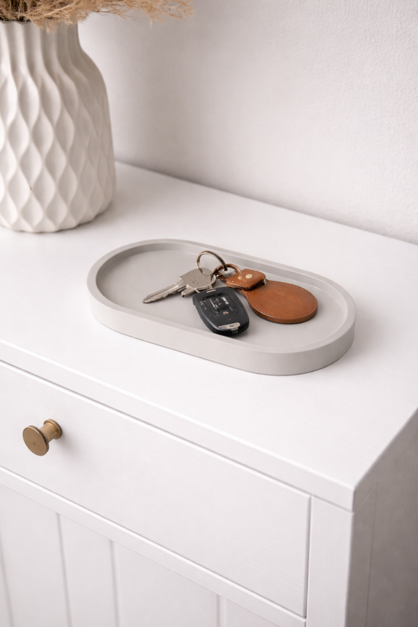 Ovale Gipsschale – Minimalistische Deko mit vielseitigem Nutzen