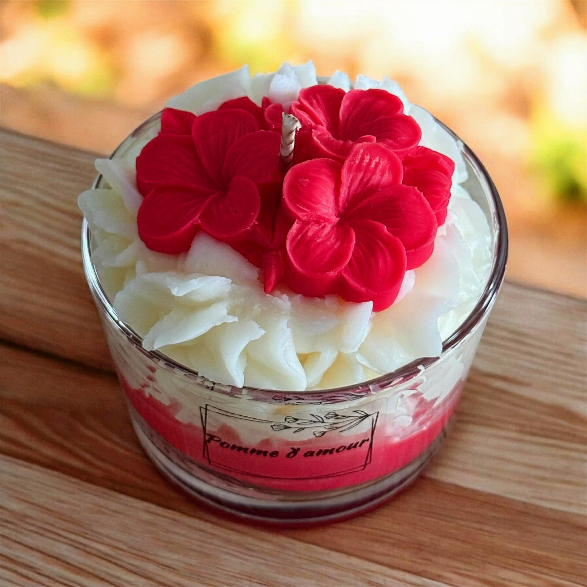 Bougie FLEUR senteur Pomme d'amour