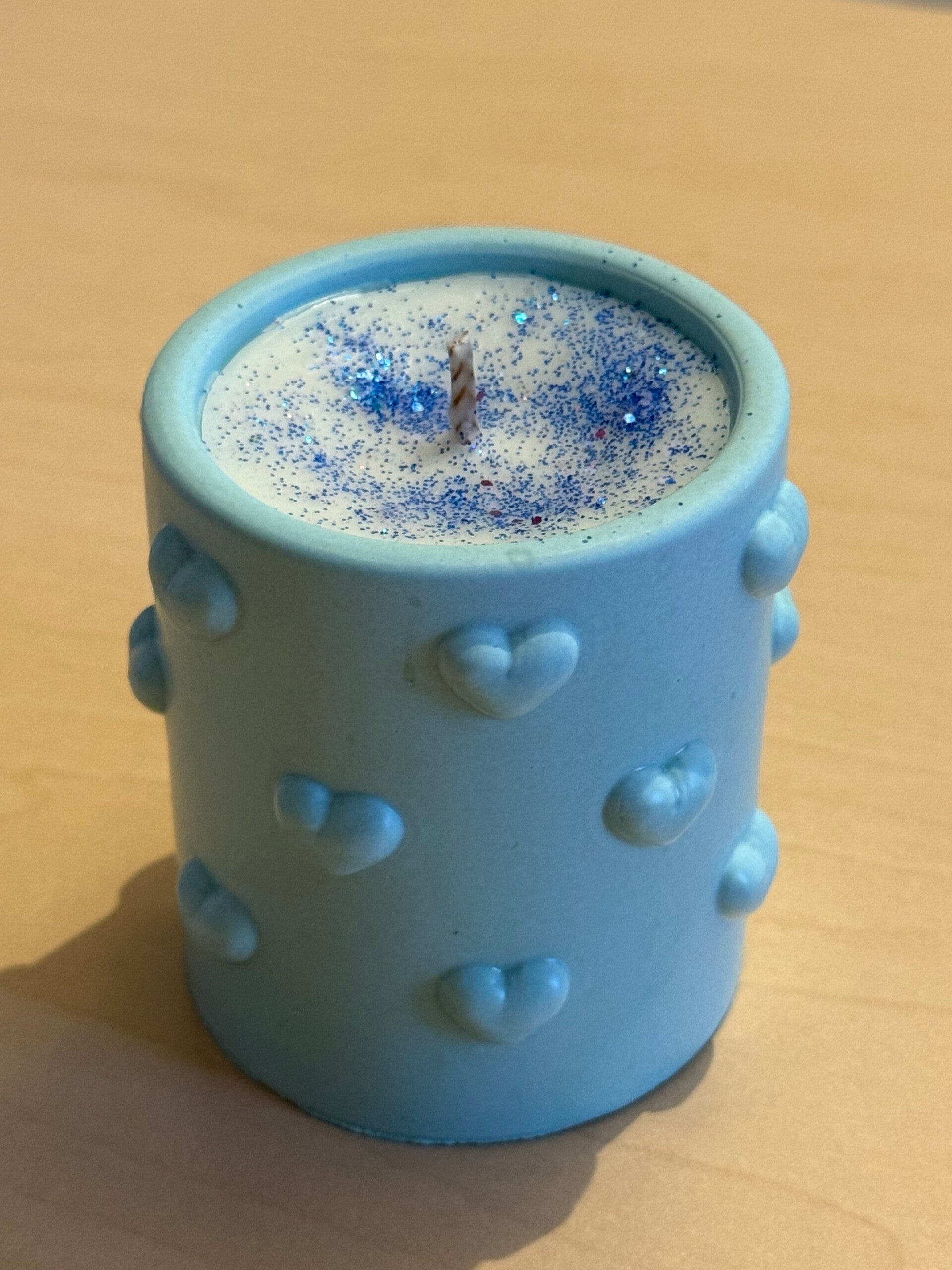 Pot bougie coeur senteur Adoucissant