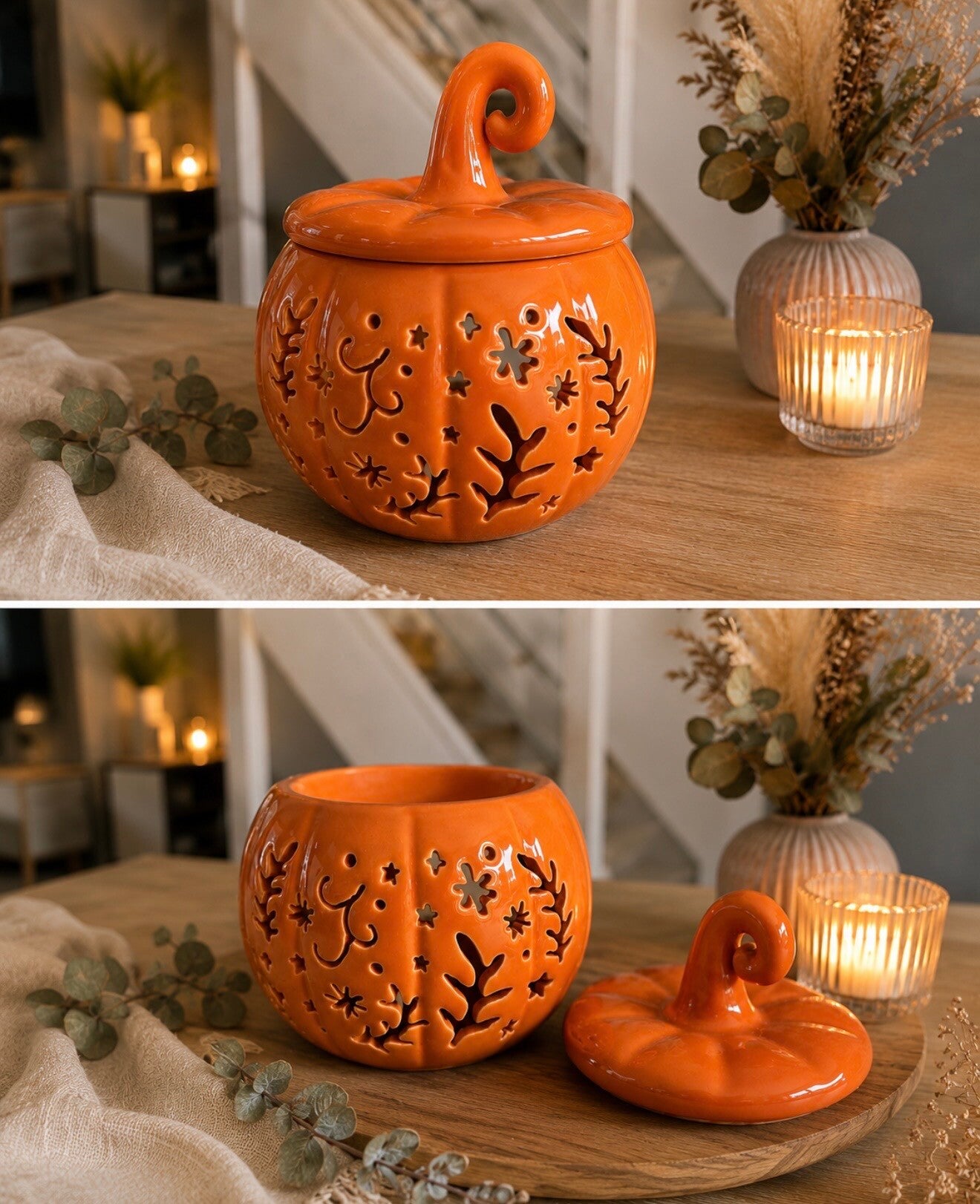 Brûleur citrouille florale orange