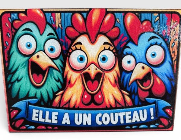 Planche à découper Poule