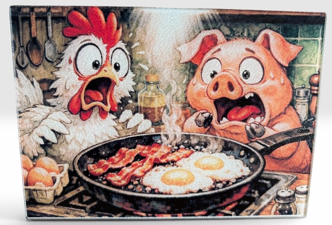 Planche à découper poule et cochon