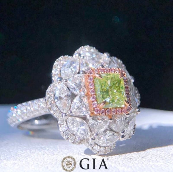 Rare 3.00 Carat Fancy Vivid Green Flawless Diamond Ring + Bracelet Set within 50 Carats of Natural Earth Mined Diamonds