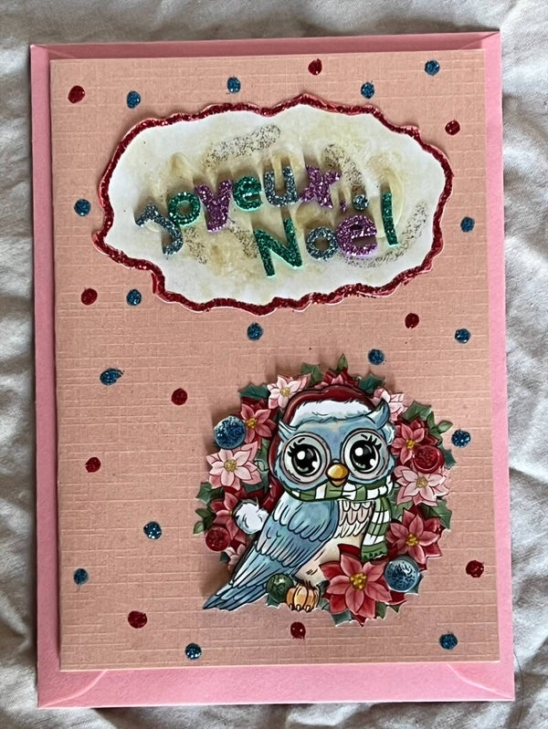 Carte de Vœux Joyeux Noël Hibou