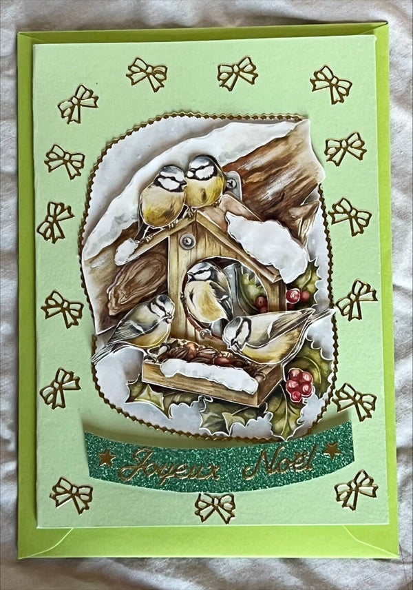 Carte de Vœux Joyeux Noël Mésanges