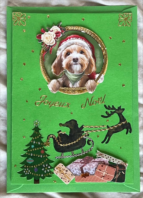 Carte de Vœux Joyeux Noël Petit chien