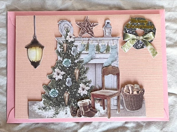 Carte de Vœux Merry Christmas Noël au salon