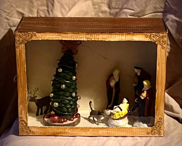 Crèche de Noël Jour de neige