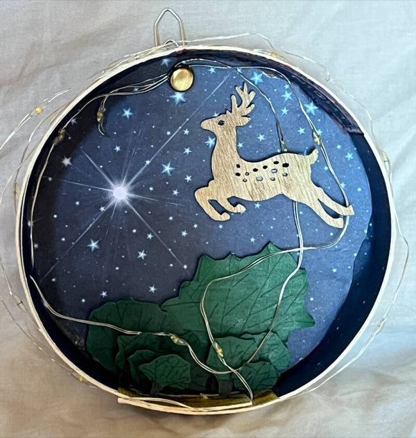 Décoration ronde murale led cerf