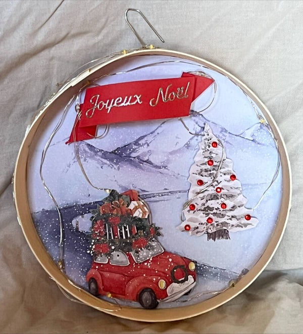 Décoration ronde murale led mon beau sapin