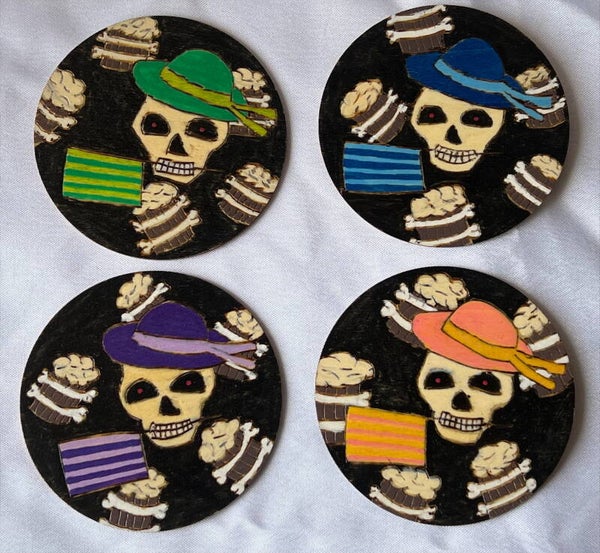 Dessous de verre/tasse Crâne à bière