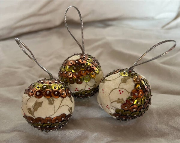 Lot 3 boules Noël dorées