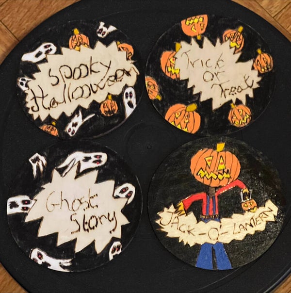 Dessous de Verre ou de Tasse Halloween (lot de 4)