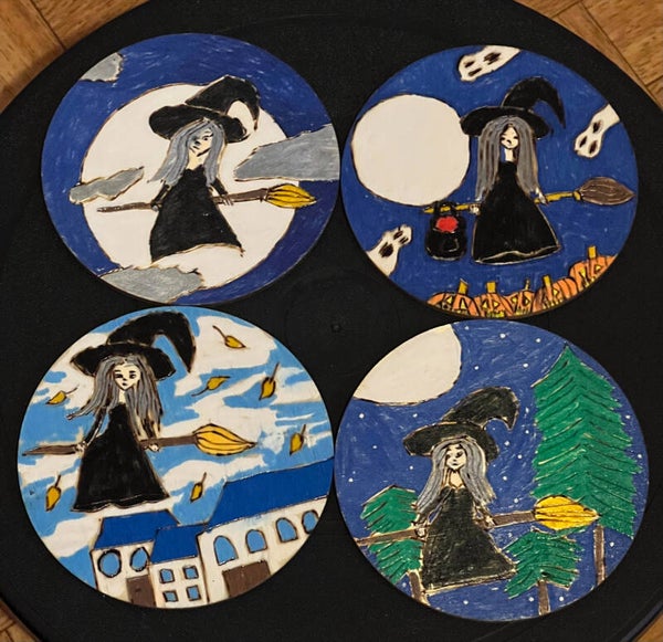Dessous de Verre ou de Tasse Sorcière (lot de 4)