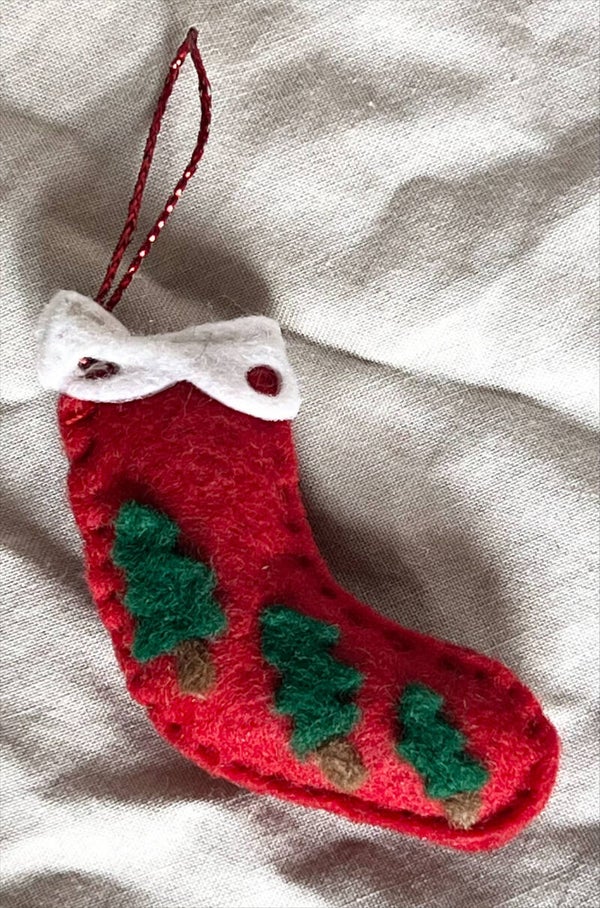 Suspension feutrine Chaussette de Noël Sapin