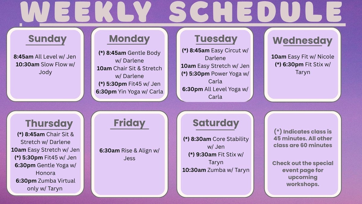 Schedule | Relax Mind Body