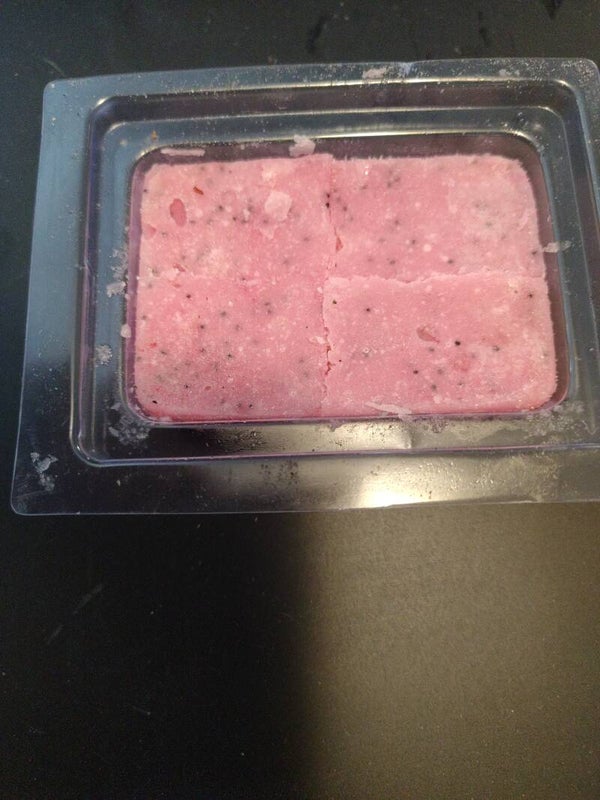 Honey dragon fruit sugar cubes with goat's milk