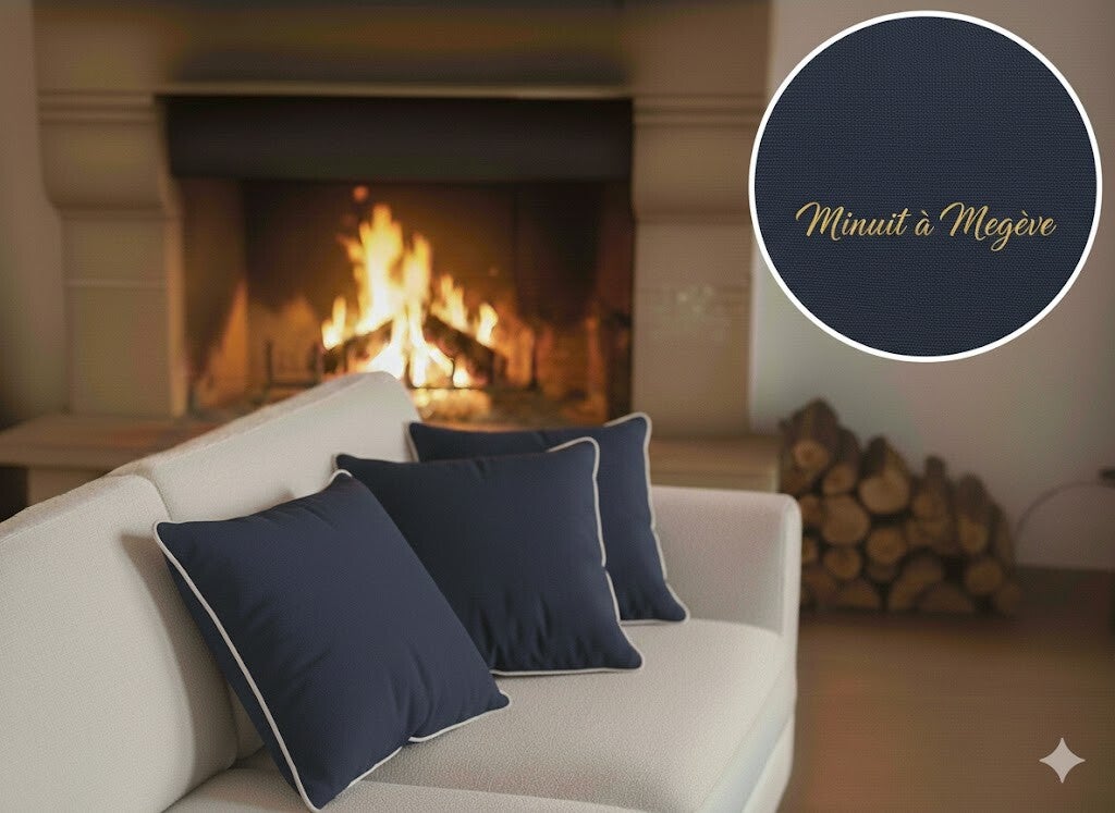 Lot 2 housses de coussins "Minuit à Megève"