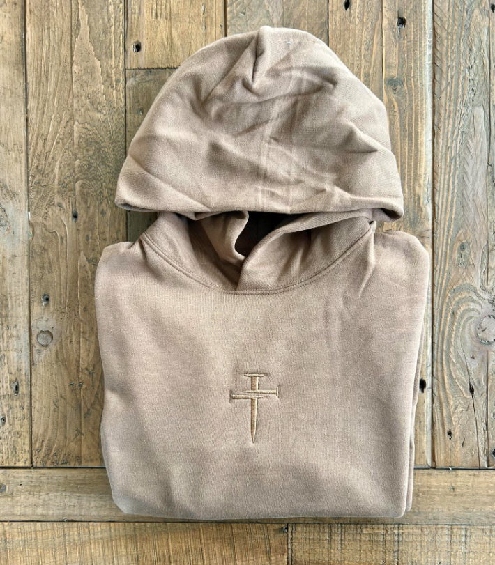 Unisex Bella + Canvas Hooded Sweatshirt with Nail Cross