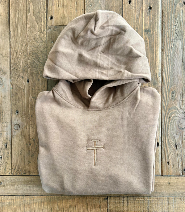 Unisex Bella + Canvas Hooded Sweatshirt with Nail Cross