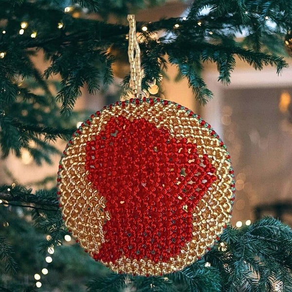 Médaillons “Carte de la Guyane” - rouge sur fond or