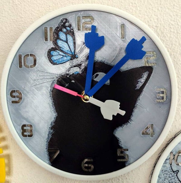 Orologio da parete Gatto con farfalla