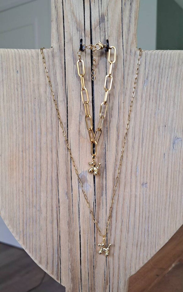 Ketting ballonhond goud.