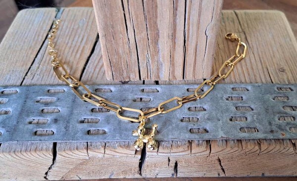 Armband ballonhond goud.