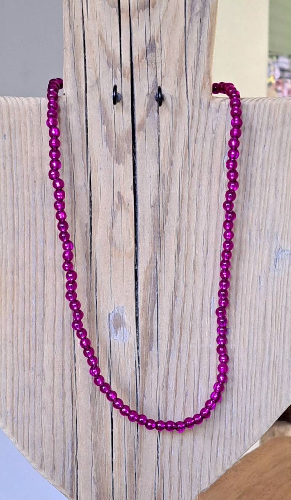 Ketting fel roze. 50 cm.