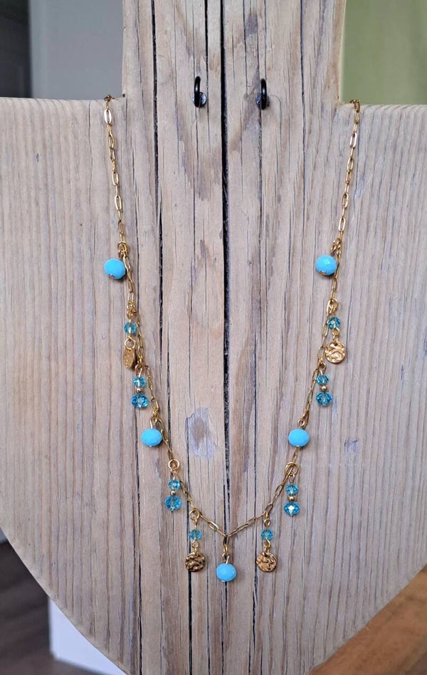 Schakelketting blauw. 50 cm.