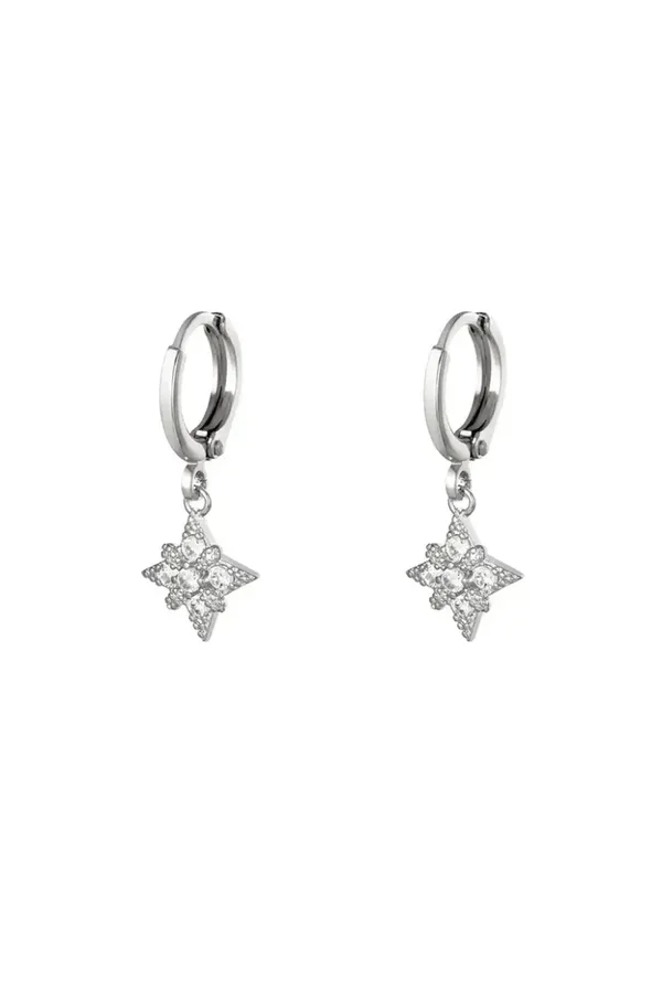 Oorbellen Diamond Star Zilver