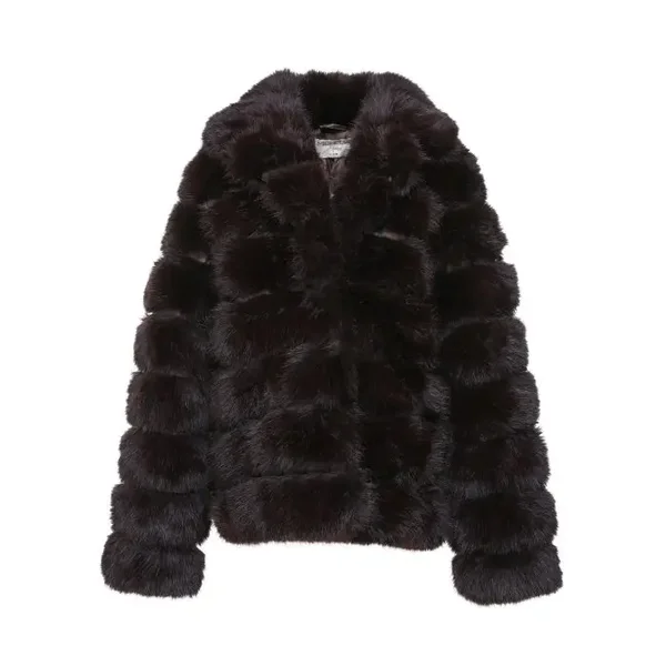 Faux Fur Jas - Coffee