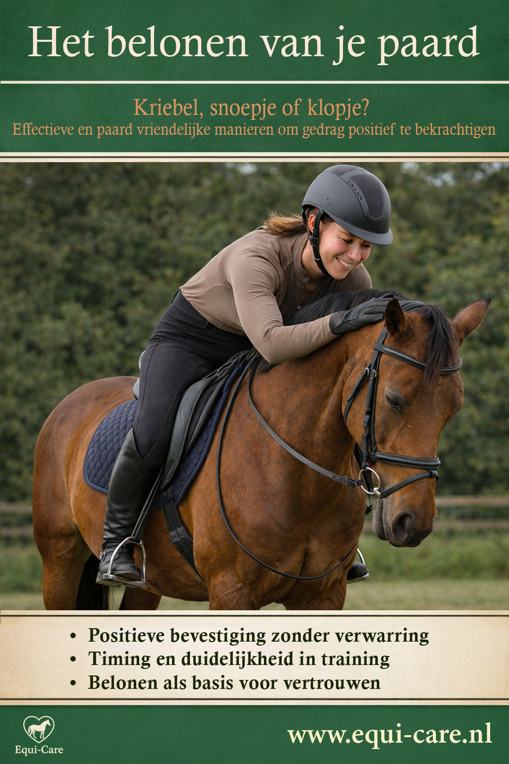 Het Belonen van je Paard | Kriebel, snoepje of klopje? Effectieve en paardvriendelijke manieren om gedrag positief te bekrachtigen