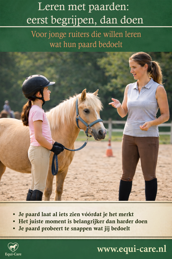 Leren met Paarden: eerst begrijpen, dan doen | Voor jonge ruiters die willen leren wat hun paard bedoelt