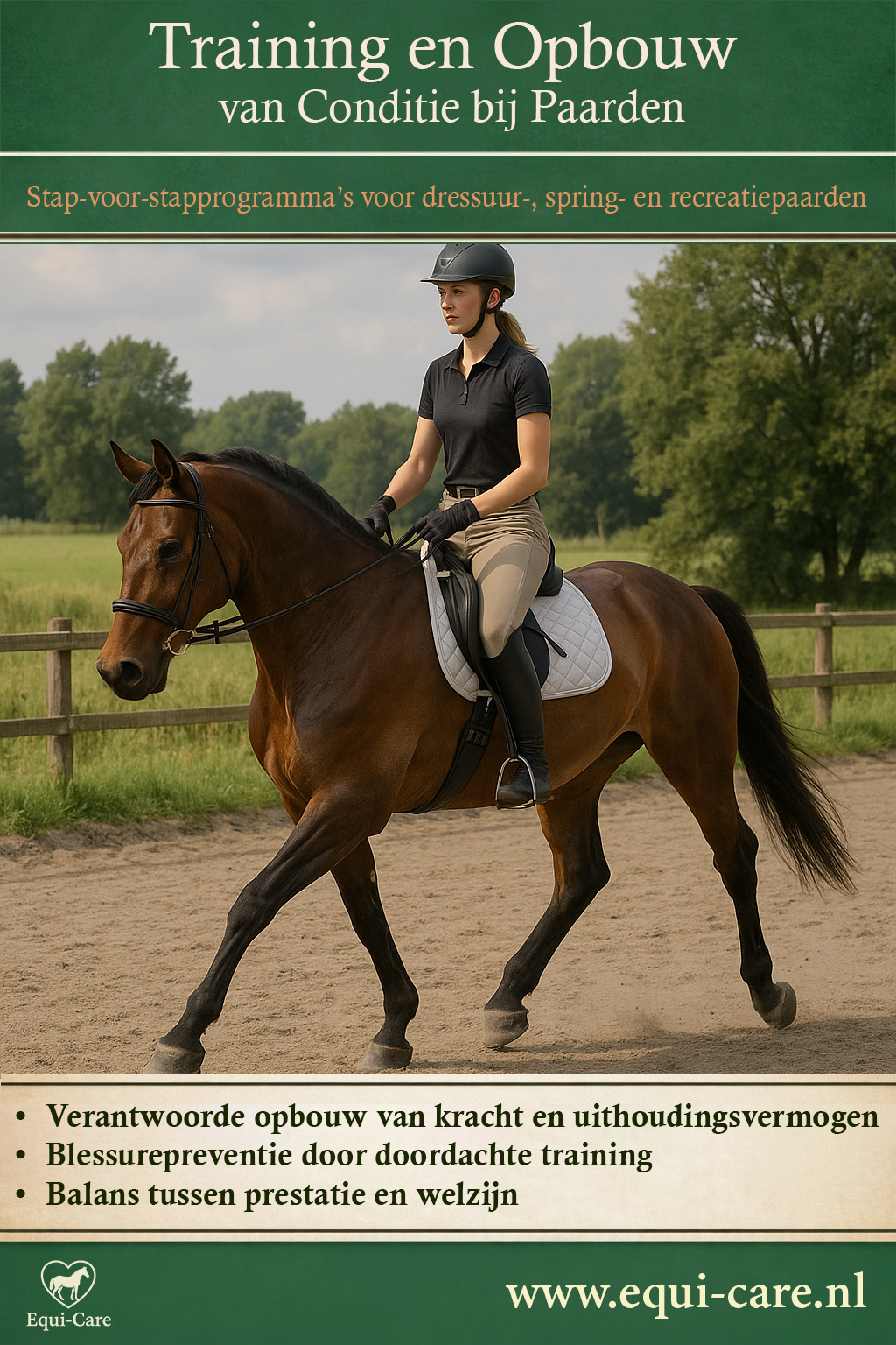 Training en Opbouw van Conditie bij Paarden | Stap-voor-stapprogramma’s voor dressuur-, spring- en recreatiepaarden