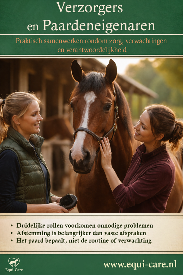 Verzorgers en Paardeneigenaren | Praktisch samenwerken rondom zorg, verwachtingen en verantwoordelijkheid