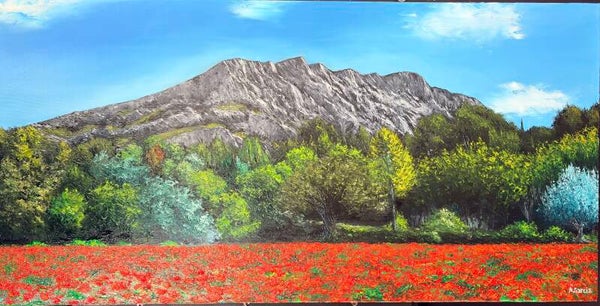 Sainte Victoire et coquelicots