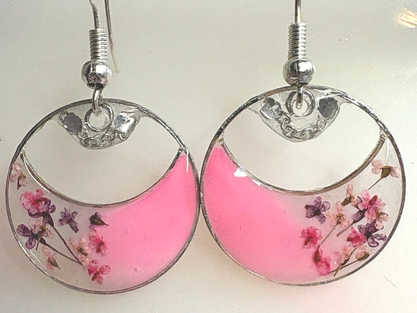 Blush Crescent Earrings