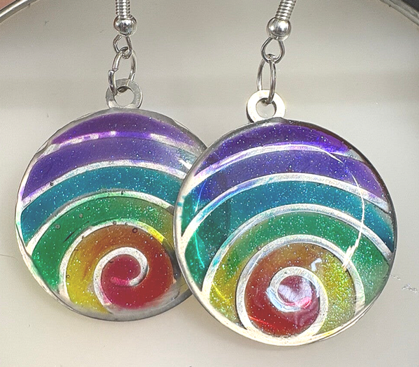 Rainbow Spiral Earrings
