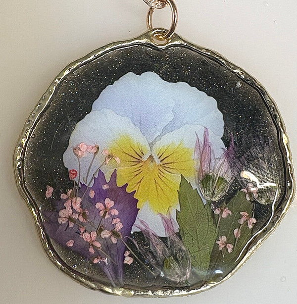 Midnight Pansy Pendant