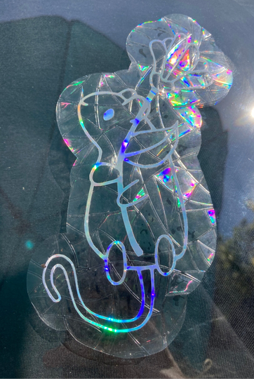 Rat sun catcher window sticker