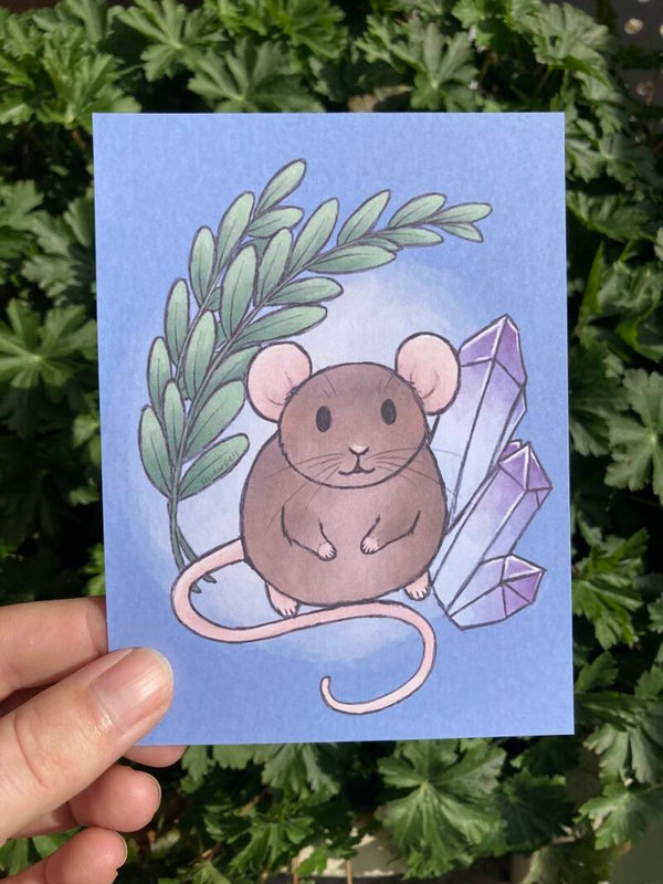 mouse with crystal mini print
